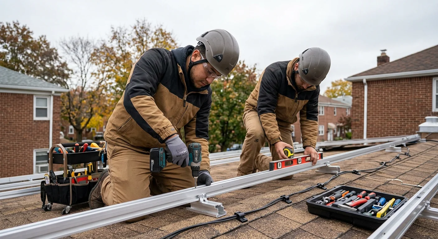 Close review of inverter wiring and connections during a Newark solar service visit