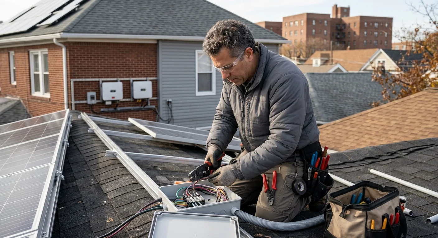 Team member logging a Newark solar inquiry for scheduled follow-up